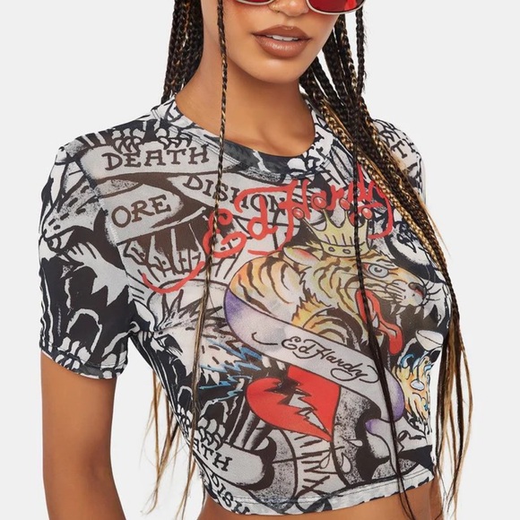 Ed Hardy mesh shirt - Picture 3 of 6